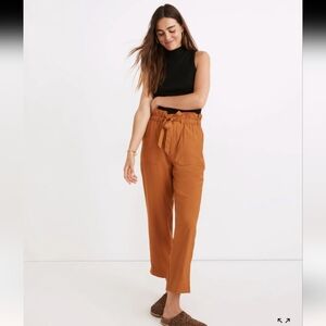 MADEWELL Dunaway Paperbag Pants Size XS Golden Pecan